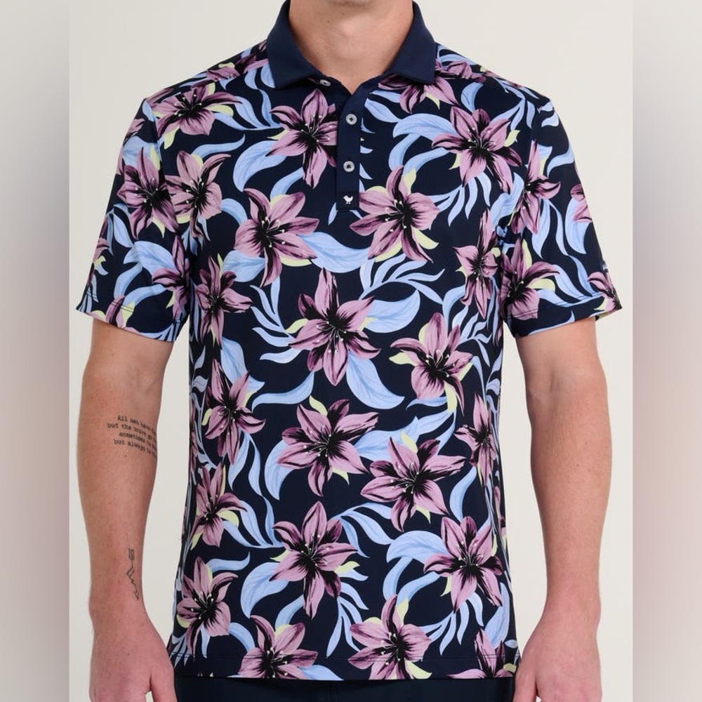Bad‎ Birdie Core Floral Performance Golf Polo 2XL
